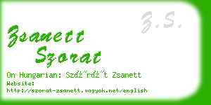 zsanett szorat business card